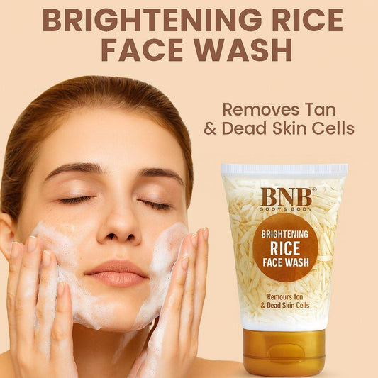 Brightening Exfoliator Face Wash with Vegan Rice Milk - BNB Face Wash Rice OR Tea Tree
