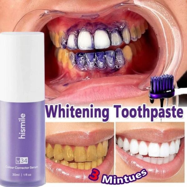 Pack Of 2 Teeth Brightening Hismiles V34 Colour Corrector Serum + Micro Nano Toothbrush Deal For Sensitive Gums Toothbrush